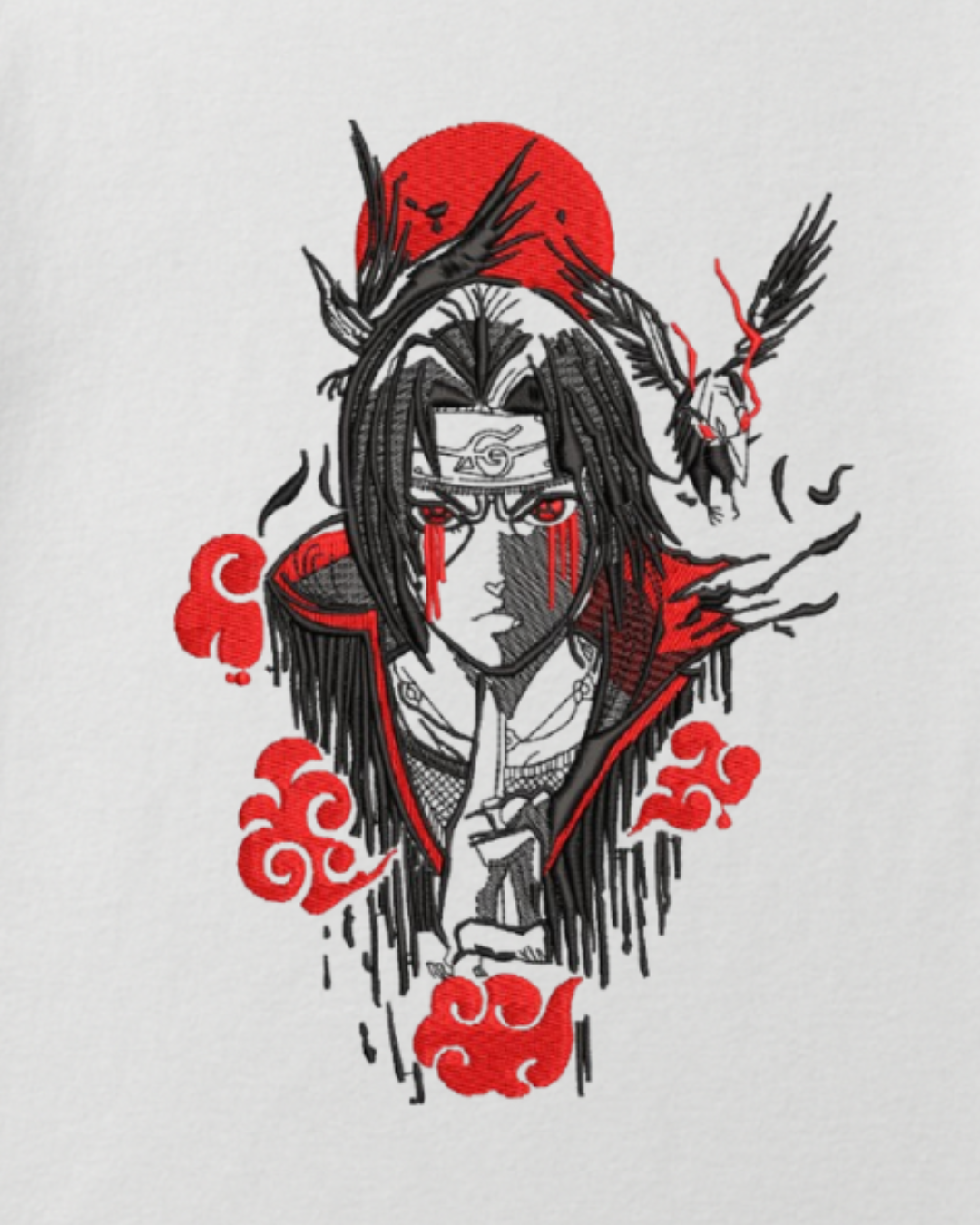 Itachi Uchiha Embroidered Oversized T-Shirt