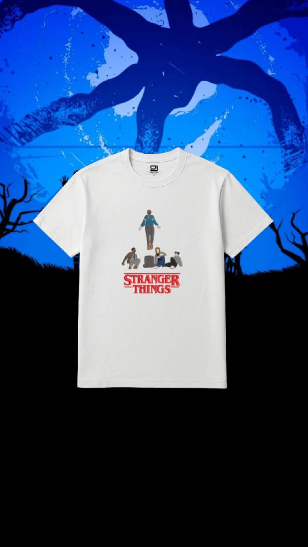 Stranger Things Embroidered Oversized T-Shirt