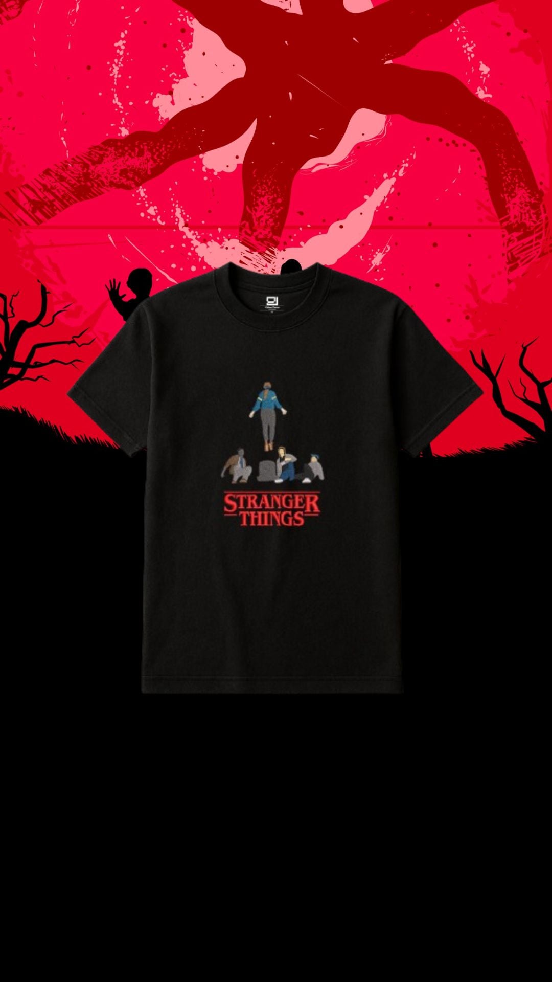 Stranger Things Embroidered Oversized T-Shirt
